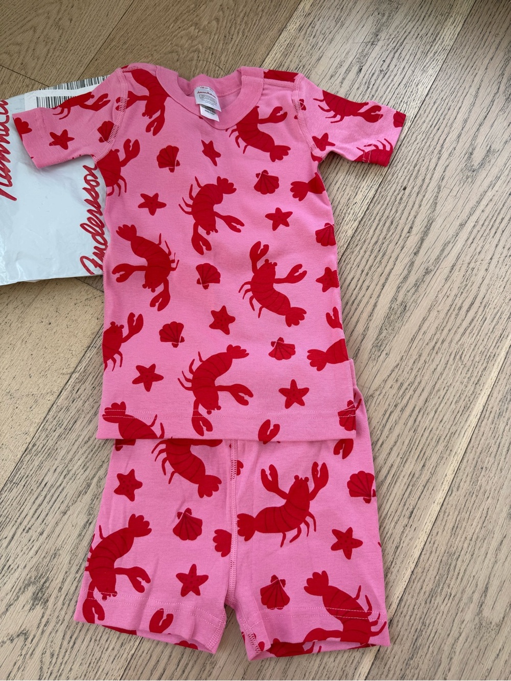 Kids Pink Lobster Print Pajama Set - Brand: Hanna Anderson